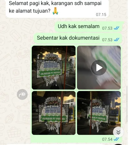 Pengiriman Papan Bunga Selamat Wisma 46