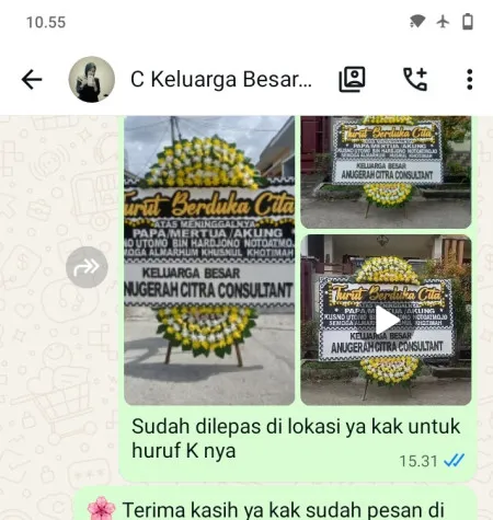 Pengiriman Papan Bunga Duka Wisma 46